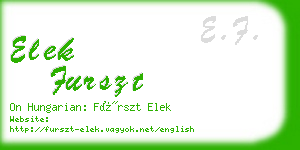 elek furszt business card